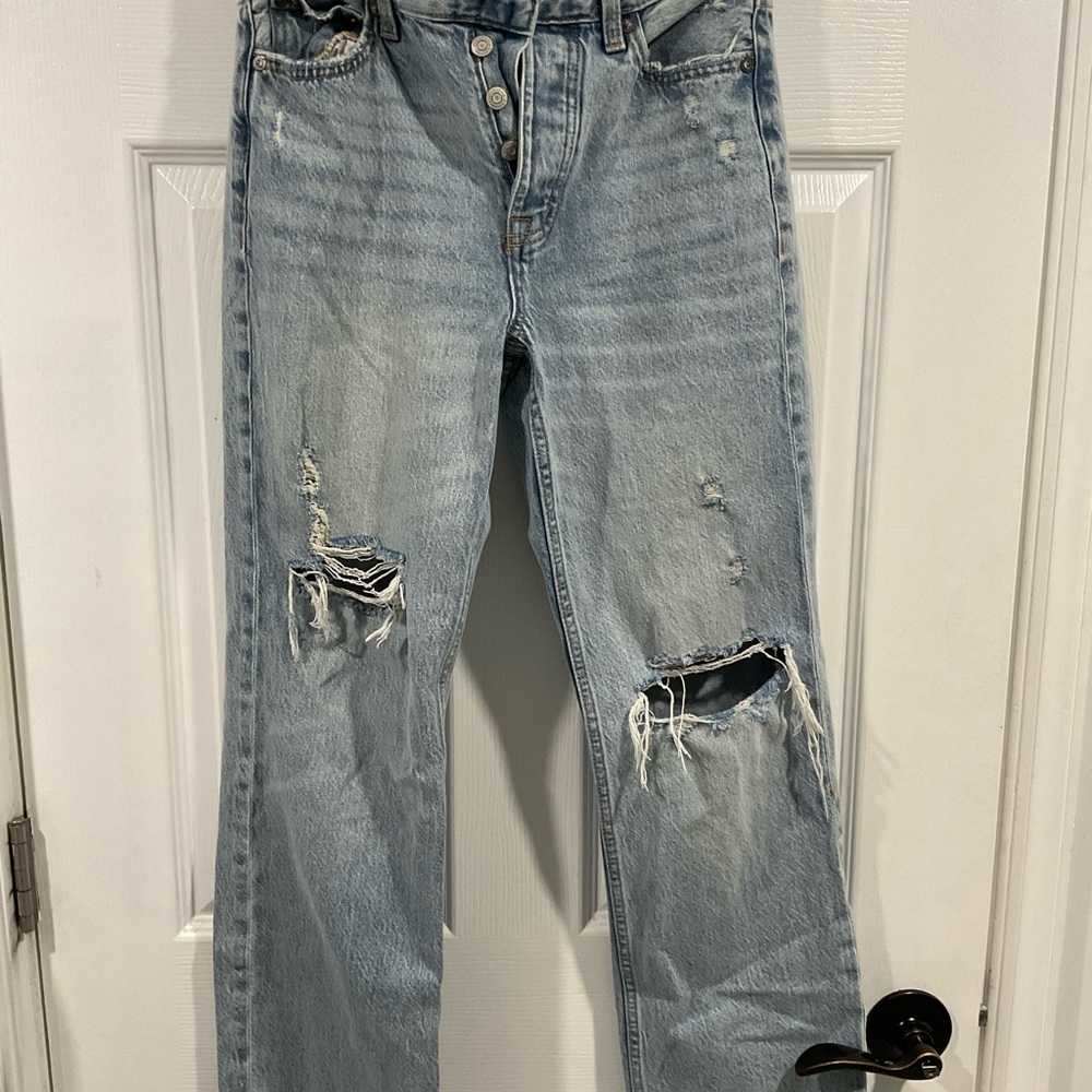 Distressed Light Blue Jeans